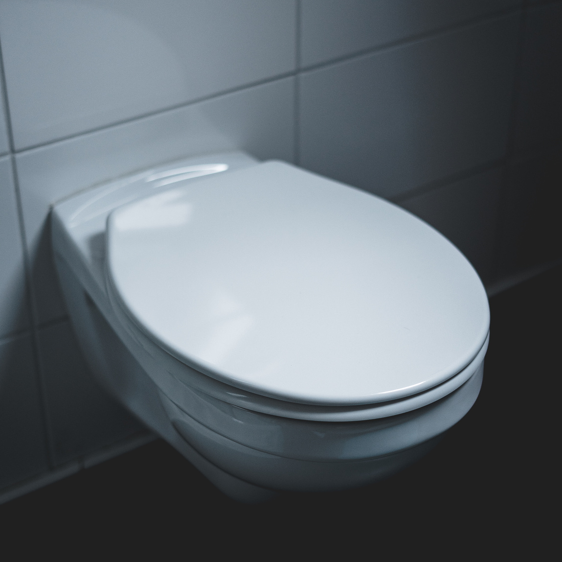 Close-up of Modern White Toilet in WC